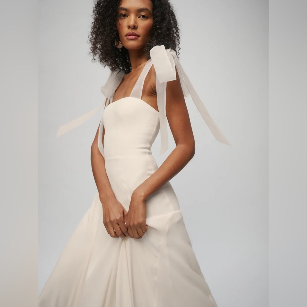 Reformation Balsam Bow Maxi Dress Ivory - Bridal - Ribbon Tie Straps - Size 0 - Picture 8 of 14
